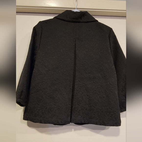 Ambition RARE Black Brocade Cropped Swing Jacket. Cotton & polyester Size M - Picture 5 of 9